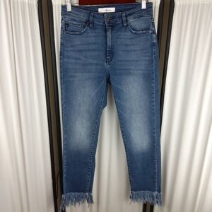 KanCan Style KC7319D Jeans, Fringe Hem,‎ Blue, Size 9/28